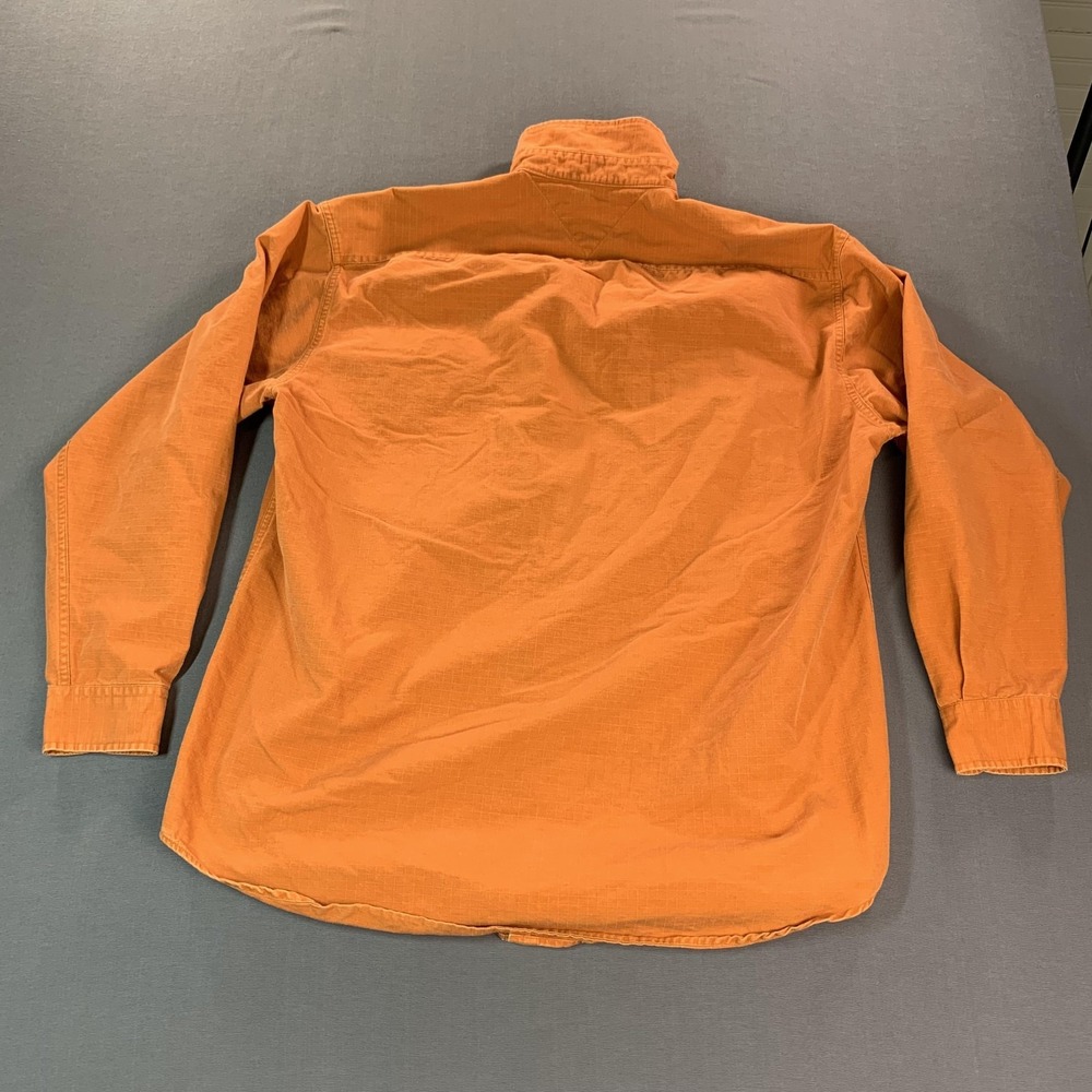 Tommy Hilfiger Shirt Mens Medium Orange Navigator Naval Military Long Sleeve - Picture 10 of 16